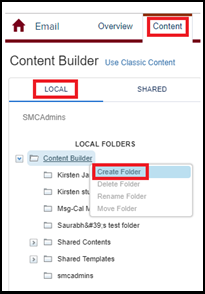 Content LOCAL Create Folder