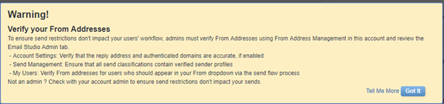 Warning! Verify your From Address
